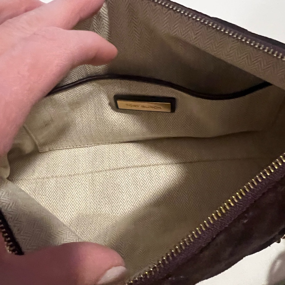 Tory Burch WILLA brown suede shoulder bag - Picture 2 of 13